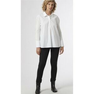 Women's Blouse Lu By Lolita White Tunic Cotton Shirt Size M